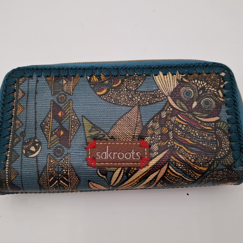 Sakroots Owl Blue Patterned Women's Wallet